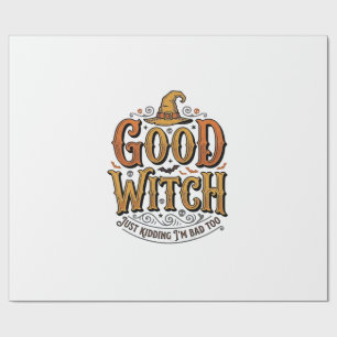 Papier Cadeau Conception de typographie Halloween sorcière genti