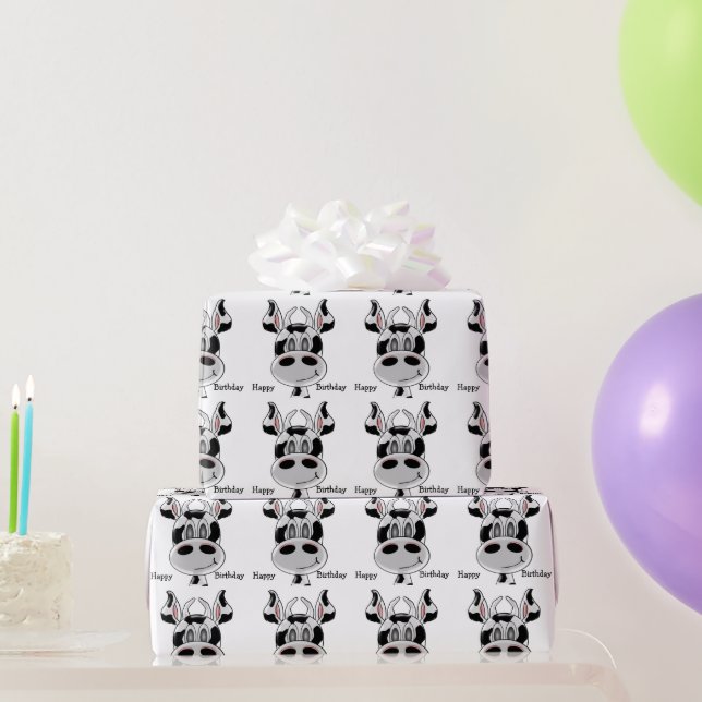 Papier Cadeau Conception de vache Anniversaire (Cadeaux de fête)