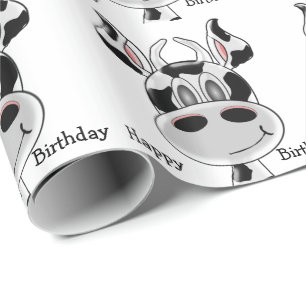 Papier Cadeau Conception de vache Anniversaire