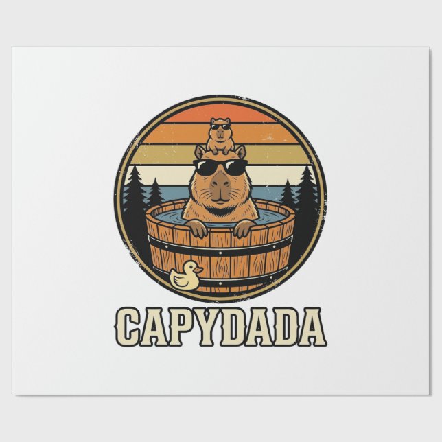 Papier Cadeau Conception de vecteur de baignoire rétro Capydada  (Plat)