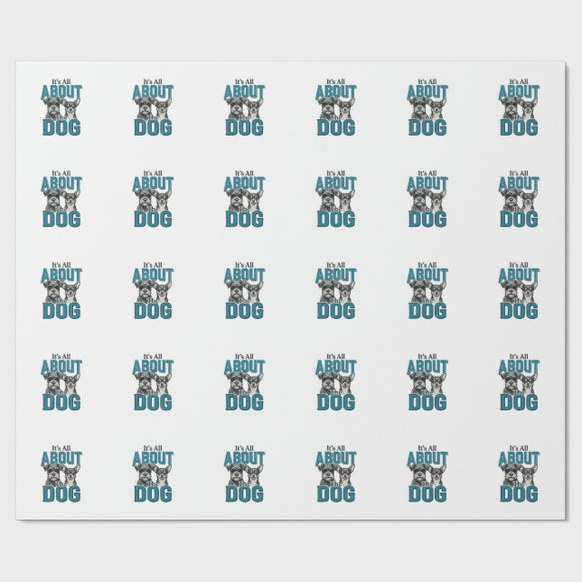 Papier Cadeau Conception de vecteur de citation d'amant de chien (Plat)