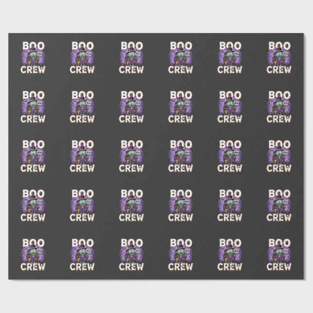 Papier Cadeau Conception de vecteur de famille de zombies de l'é (Plat)