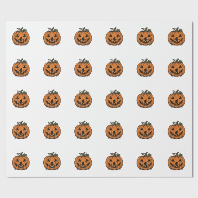 Papier Cadeau Conception de vecteur de Halloween de citrouille d (Plat)