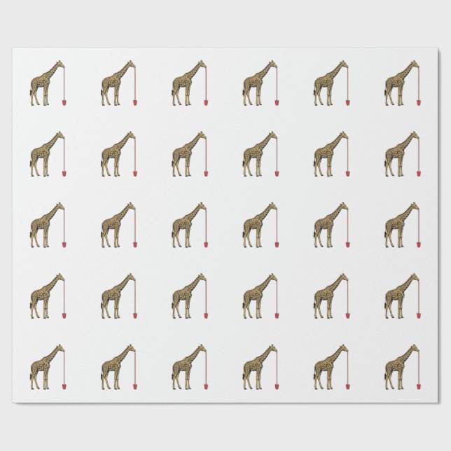 Papier Cadeau Conception de vecteur de paille à boire de girafe  (Plat)