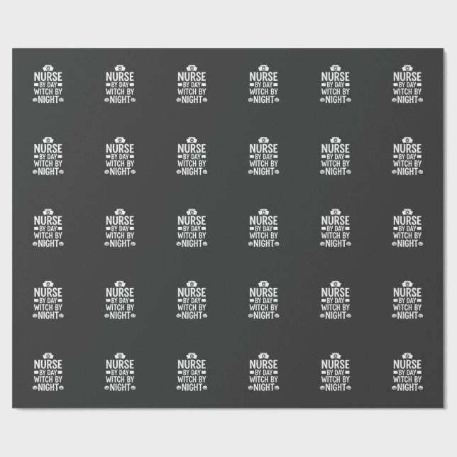Papier Cadeau Conception de vecteur de sorcière infirmière Hallo (Plat)