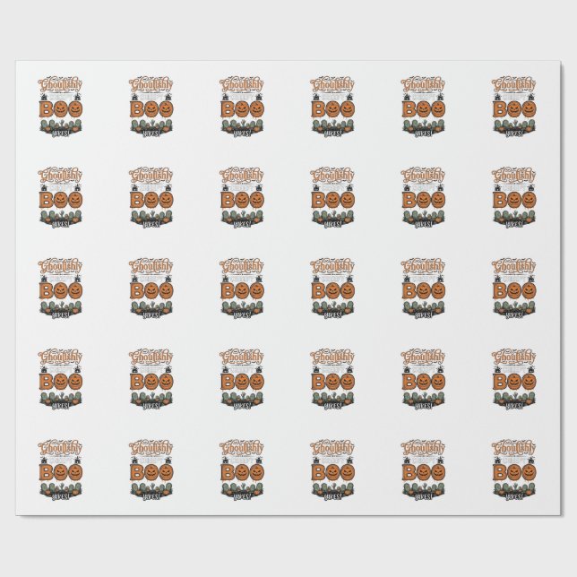 Papier Cadeau Conception de vecteur effrayant mignon de petit Bo (Plat)