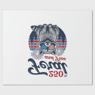 Papier Cadeau Conception de vecteur patriotique de raton laveur 