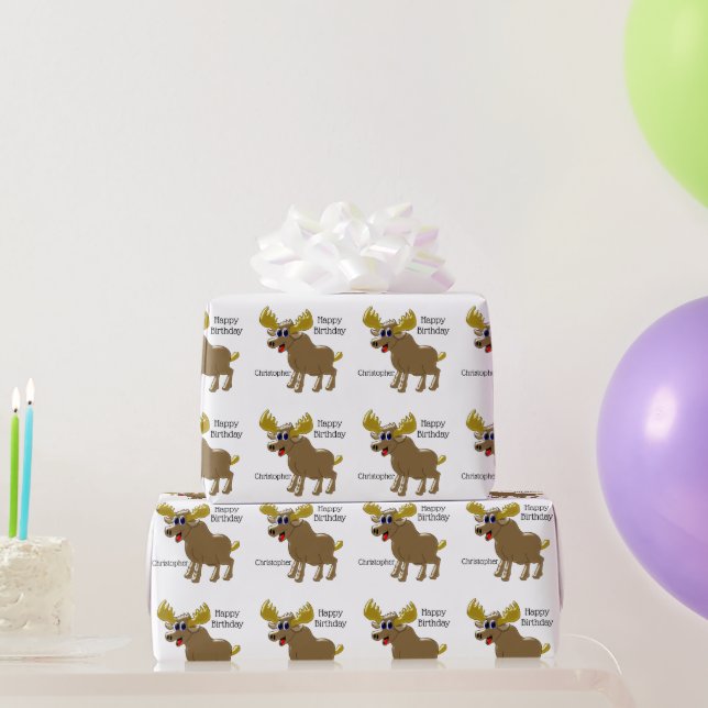 Papier Cadeau Conception d'élan Anniversaire (Cadeaux de fête)