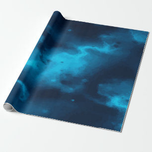 Papier Cadeau Conception d'espace bleu mystique avec des étoiles