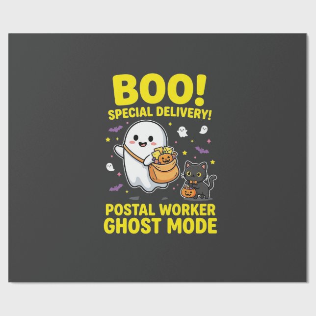 Papier Cadeau Conception d'Halloween pour les travailleurs posta (Plat)