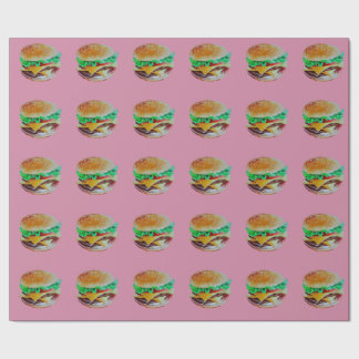 Papier Cadeau conception d'hamburger, peinture originale