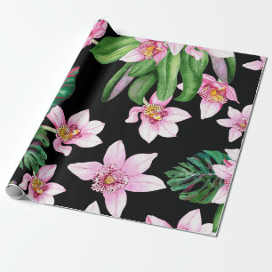 Papier Cadeau Conception d'orchidées à l'aquarelle 27