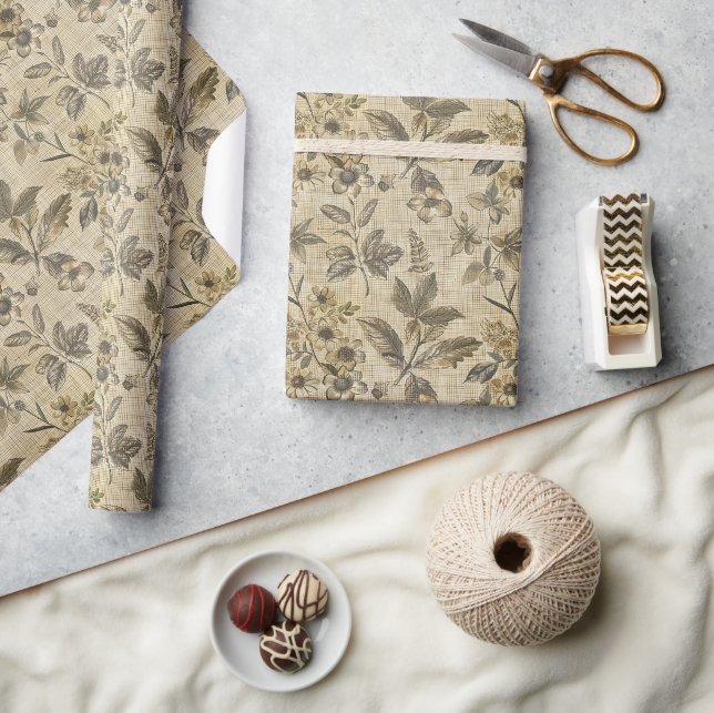 Papier Cadeau Conception d'une décolpage végétale agricole (Artisanat)