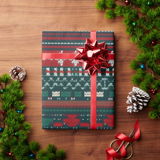 Papier Cadeau Conception en bande Vilain Sweater de Noël (Cadeau de vacances)