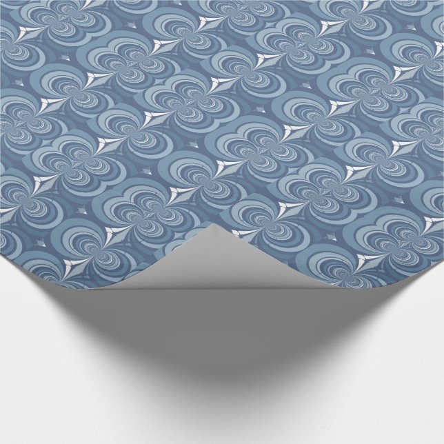 Papier Cadeau Conception géométrique abstraite bleue (Coin)