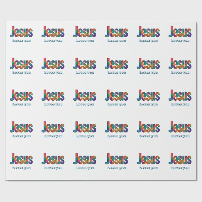 Papier Cadeau Conception géométrique de Jésus (Plat)