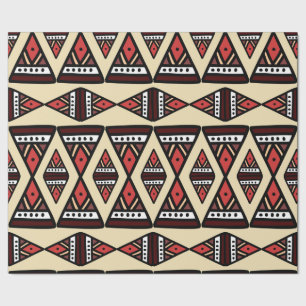 Papier Cadeau Conception géométrique Tribal dessinée à la main