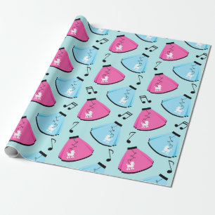Papier Cadeau Conception groovy des années 50, motif de fête dan