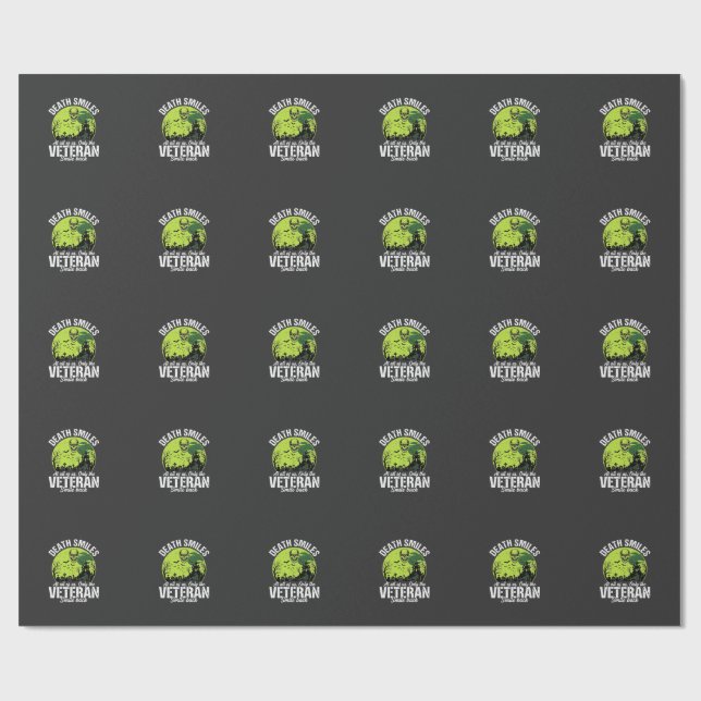 Papier Cadeau Conception Halloween Sourire de Mort de Vétéran_1 (Plat)