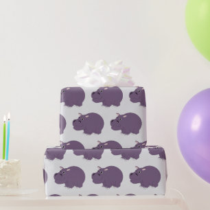 Papier Cadeau Conception Hippopotame Fond de n'importe quelle co