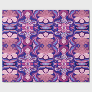 Papier Cadeau Conception moderne de motif floral classique multi