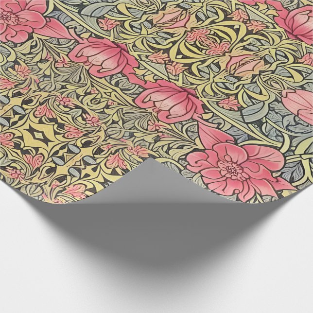 Papier Cadeau Conception Motif de fleurs inspirée par Victorian  (Coin)