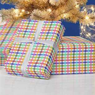 Papier Cadeau Conception multicouleur En vichy Motif Plaid