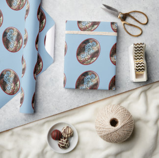 Papier Cadeau Conception ovale photographique de jeune mérou - |