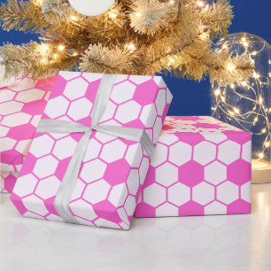 Papier Cadeau Conception personnalisée de football amateur rose