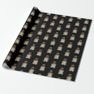 Papier Cadeau Conception rétro vintage d'amoureux de grenouille