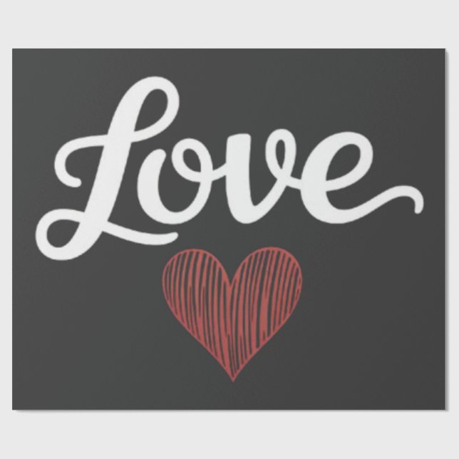 Papier Cadeau Conception Romantique de Typographie Minimaliste C (Plat)