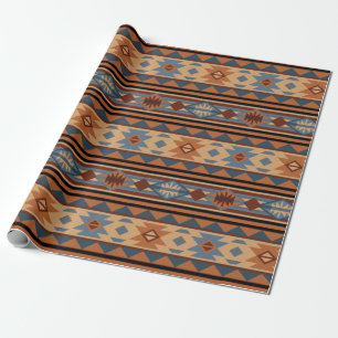 Papier Cadeau Conception sud-ouest Adobe Grey Brown Tribal Motif