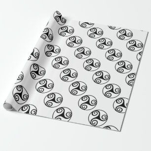 Papier Cadeau Conception traditionnelle de Triskele celtique