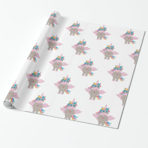 Papier Cadeau Conception Unicorne Arc-en-ciel mignon
