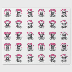 Papier Cadeau Conception vectorielle de sœur Pitbull amateur de