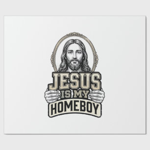Papier Cadeau Conception vectorielle gravée vintage Jésus est mo