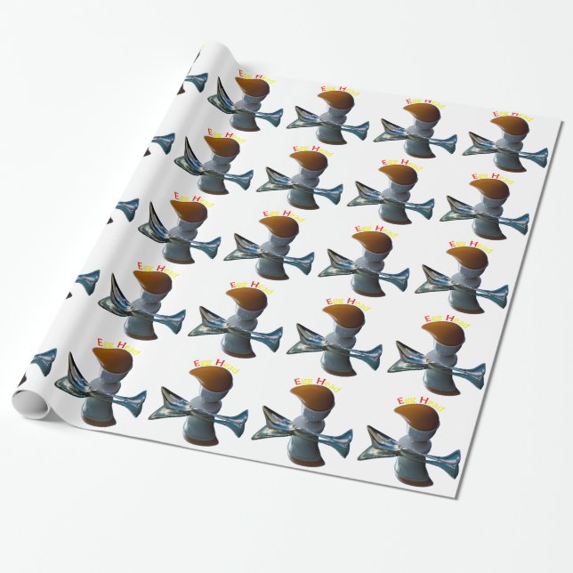 Papier Cadeau Conceptions Fantaisistes de Tête d'Oeuf (Déroulé)