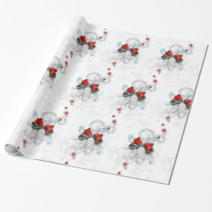 Papier Cadeau Cônes d'argent festifs
