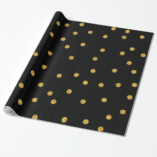Papier Cadeau Confetti Gold Foil Noir