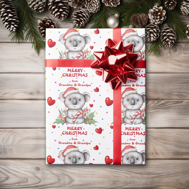 Papier Cadeau Confetti Heart Koala Grandkids Noël (Créateur téléchargé)