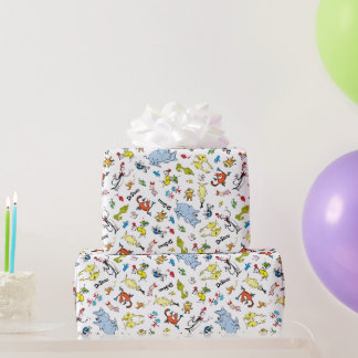 Papier Cadeau Confettis de personnages de Dr Seuss | Anniversair