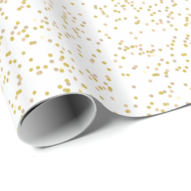 Papier cadeau confettis poussière d'or (Coin rond)