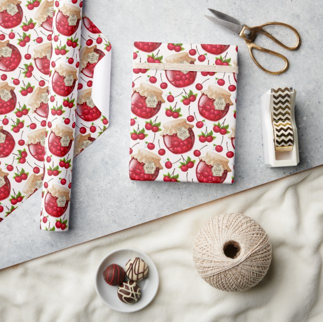 Papier Cadeau Confiture de cerise  (Artisanat)