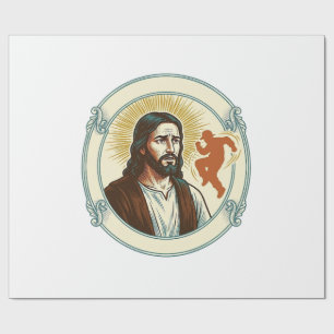 Papier Cadeau Confus Jésus Tendance de danse virale Silhouette V