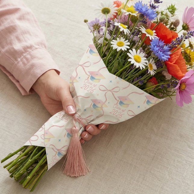 Papier Cadeau Congrats Grad Watercolour Grad Cap Class of 2026 (Congrats Grad Watercolour Grad Cap Class of 2026 Wrapping Paper)