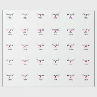 Papier Cadeau Congrats graduation name class of 20XX year heart 