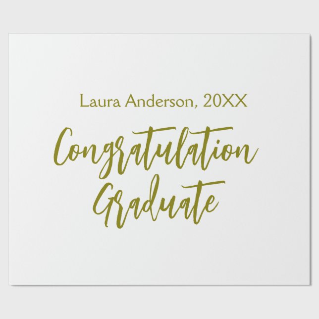 Papier Cadeau Congratulations graduate golden name class 20XX si (Plat)