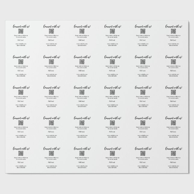 Papier Cadeau Connectez-vous avec nous scannez le code QR ajoute (Plat)