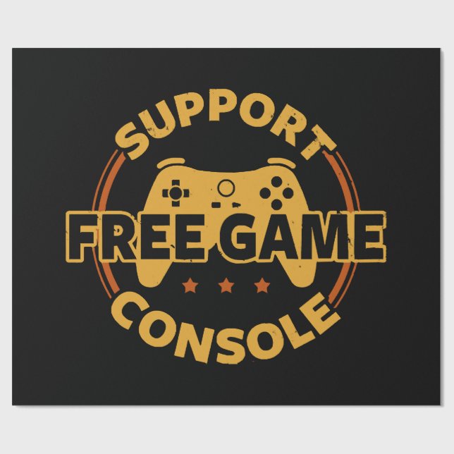 Papier Cadeau Console de jeu drôle de manifestation de jeu (Plat)