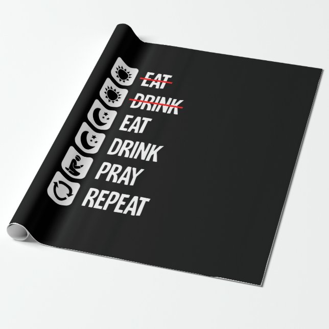 Papier Cadeau Consommer Boire Pray Répéter - Mode activé (Déroulé)